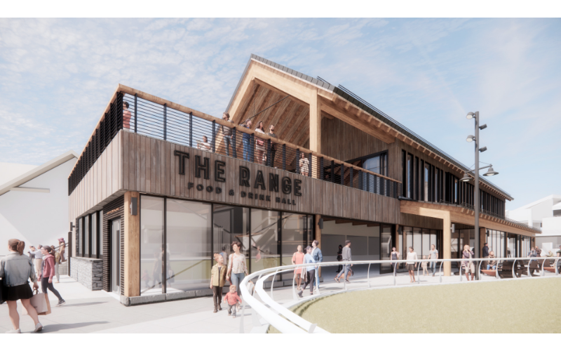 A rendering of the new Range Food & Drink Hall at Steamboat Resort