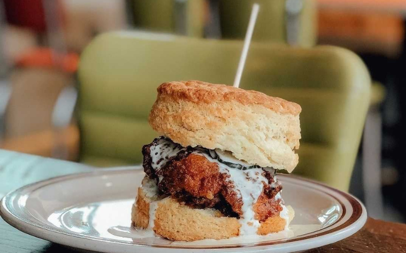 Gourmet Biscuit Sandwiches made from scratch. Open all morning every day for breakfast + brunch. 