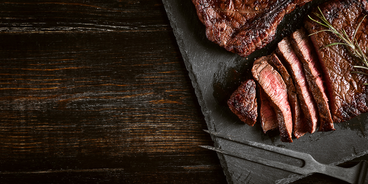 Grilled steak that is cut to perfection