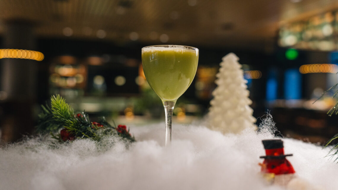 green cocktails with clouds
