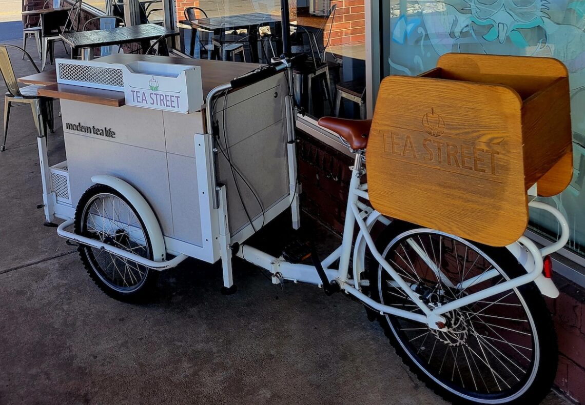 bike with basket and food cart
