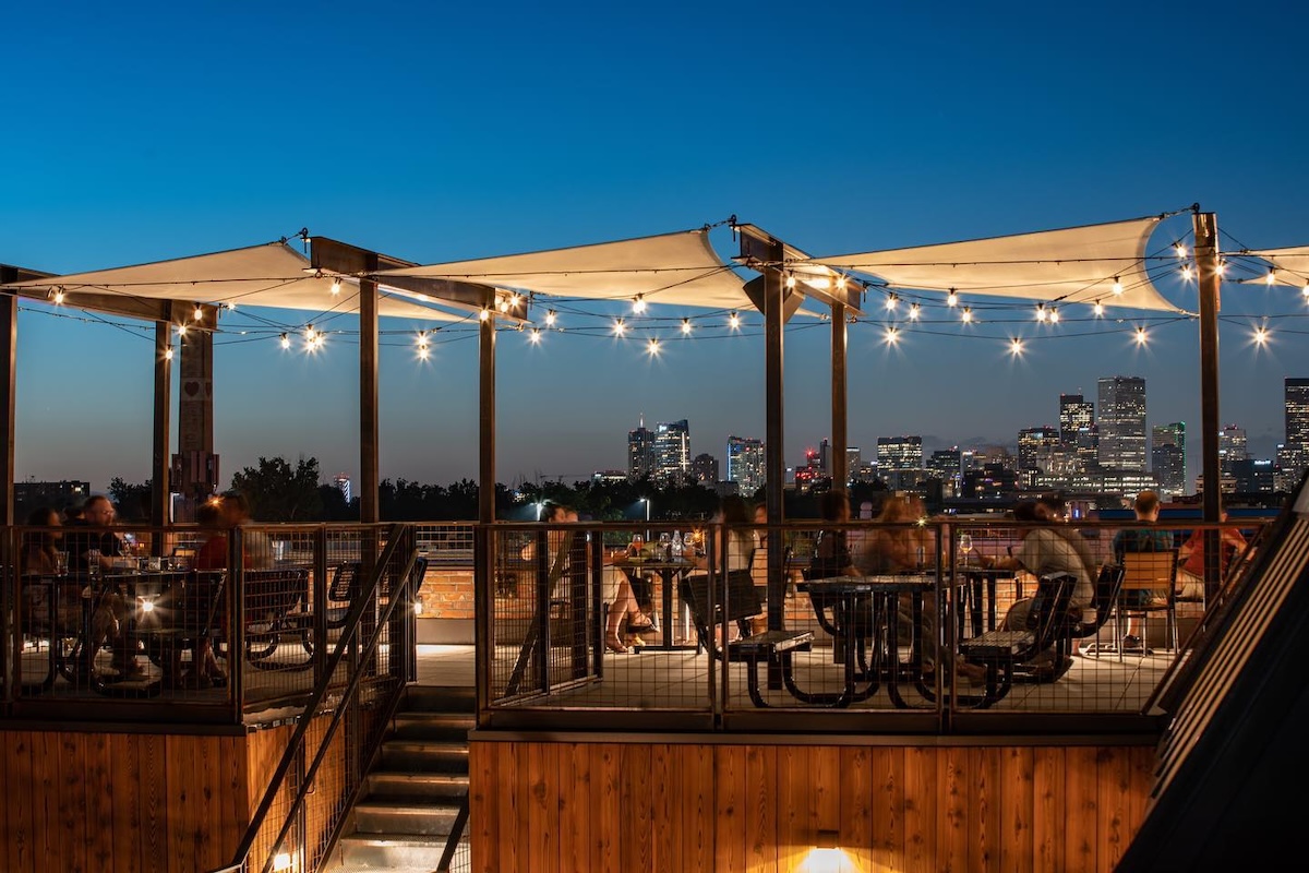 outdoor seating during sunset