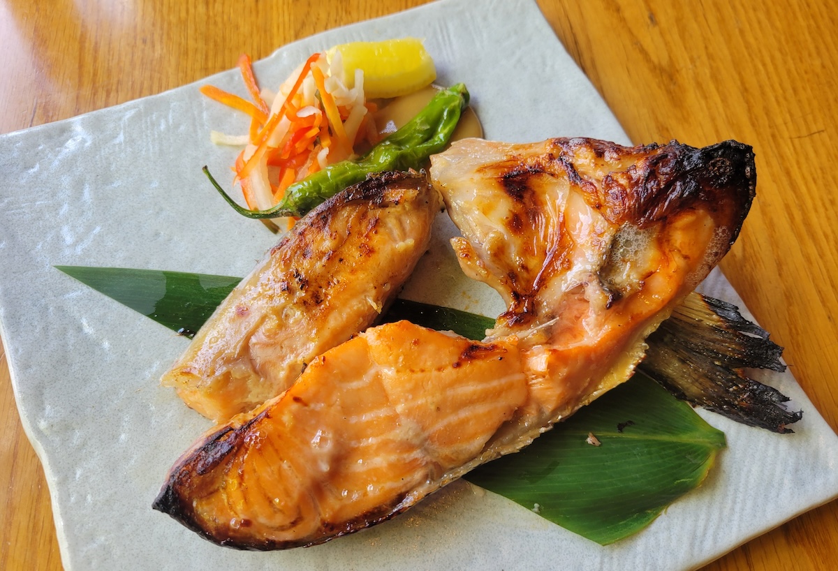 Miso-laced salmon collar. | Photo by Linnea Covington