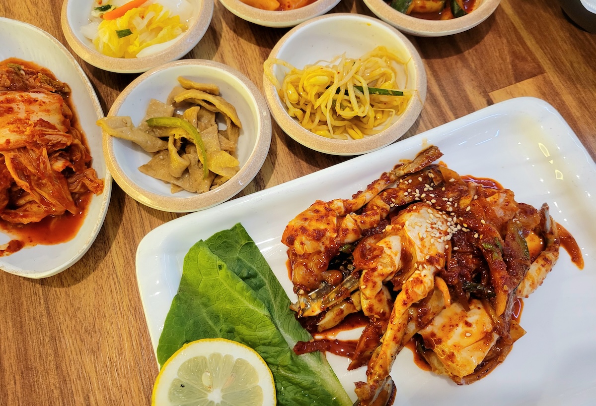 Try the yangnyeom-gejang, or spicy raw crab, at Tofu Story. | Photo by Linnea Covington