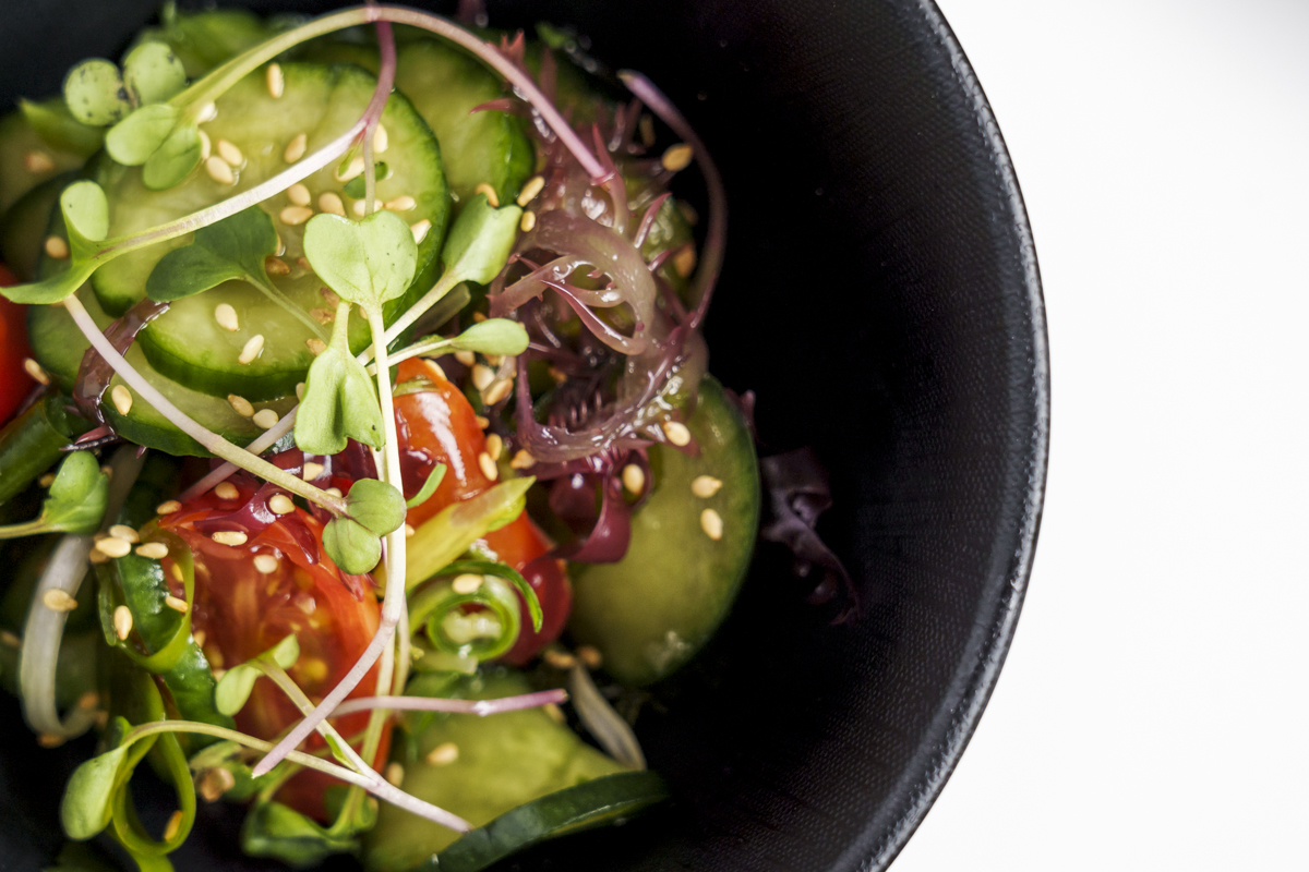 Sunomono, aka a refreshing cucumber salad, at Peko Peko. | Photo by Ashley Beguin