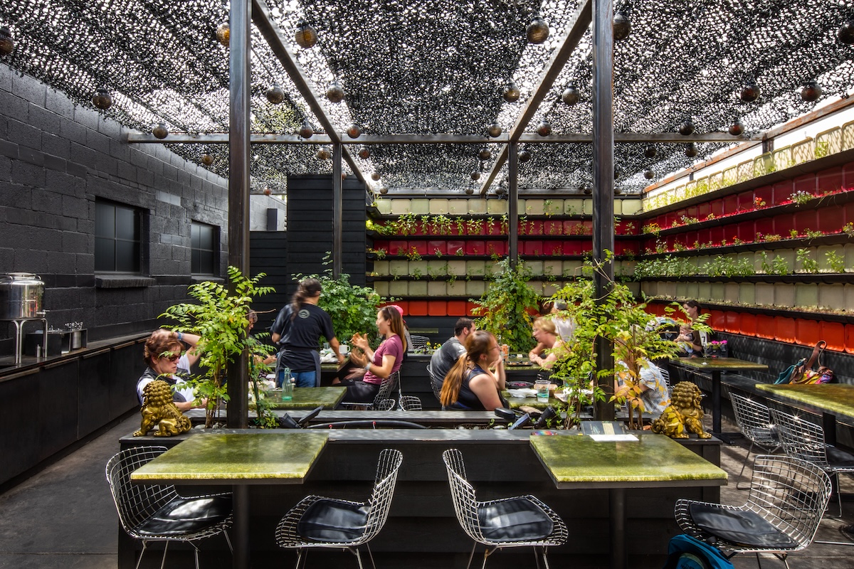 The indoor-outdoor patio at Vital Root. | Photo by James Florio