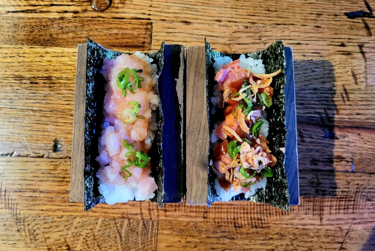 Temaki on the happy hour menu at Glo Noodle House in Highland. | Photo by Linnea Covington