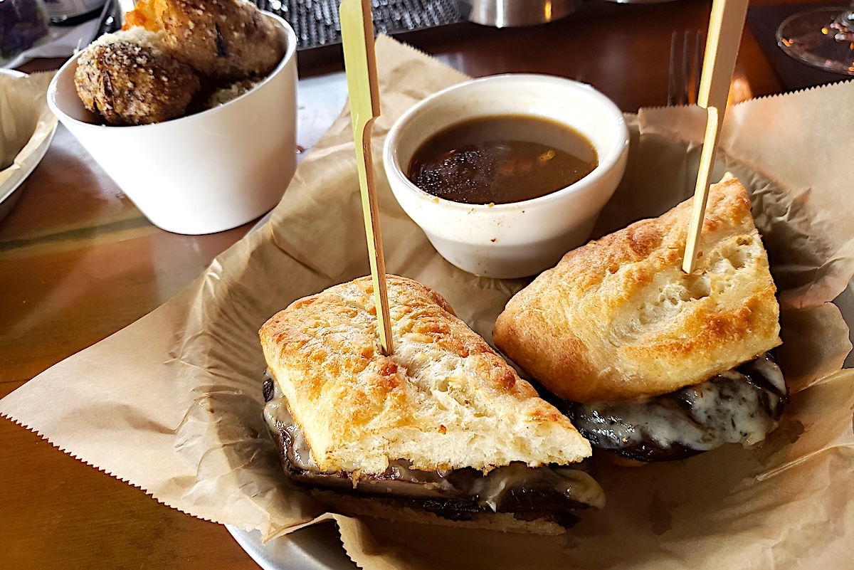 The vegetarian mushroom dip at Pony Up is a favorite sandwich. | Photo by Linnea Covington