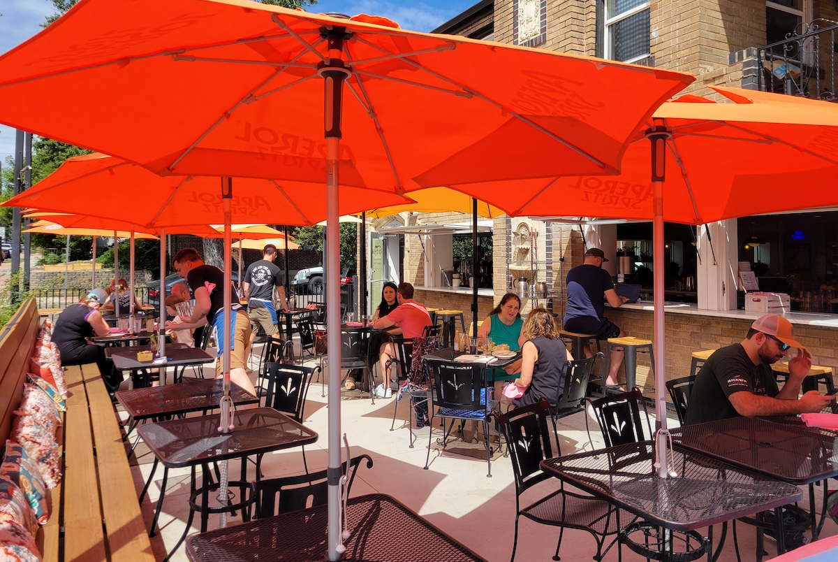 Front patio at Fox and the Hen. | Photo by Linnea Covington