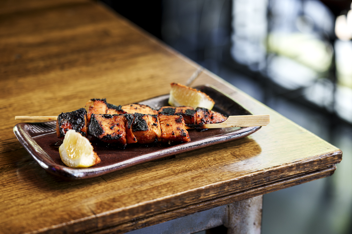 Yakatori is a highlight, and goes great with a glass of sake. | Photo by Ashley Beguin