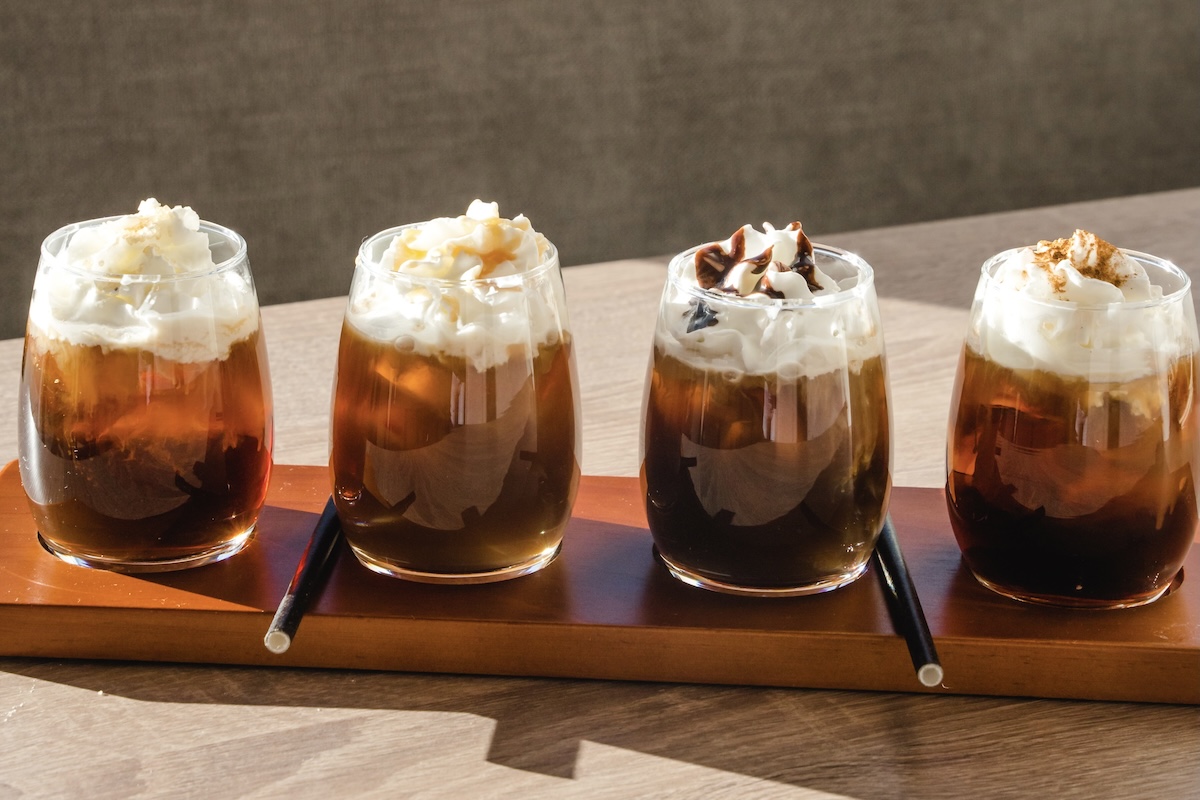 The Iced Coffee Flight at Morning Story. | Photo by Stephanie Kelly Photography