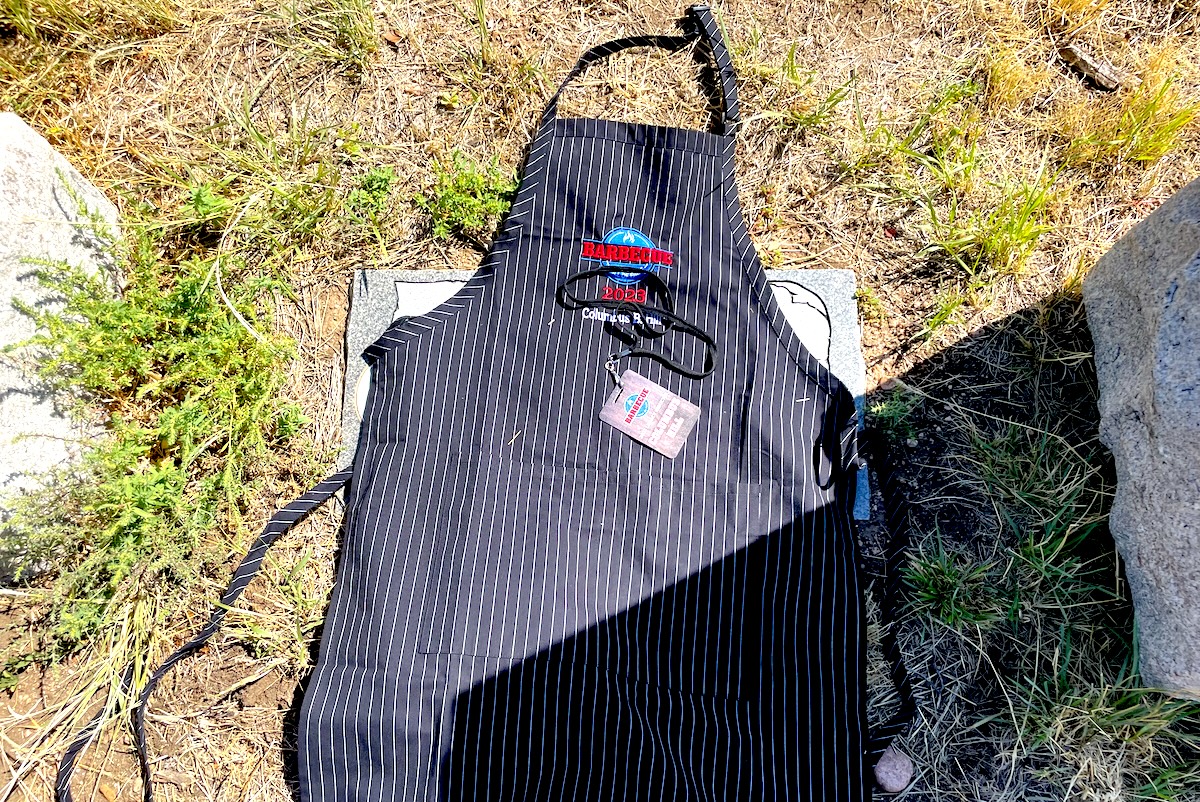 Columbus B. Hill's official apron of the American Royal Barbecue Hall of Fame. | Photo by Rebecca Treon