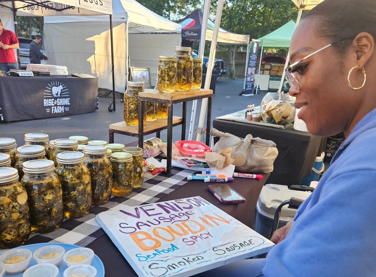Venison sausage on offer from Cajun Meats Texas at the Memorial Villages Farmers Market. | Photo by Memorial Villages Farmers Market