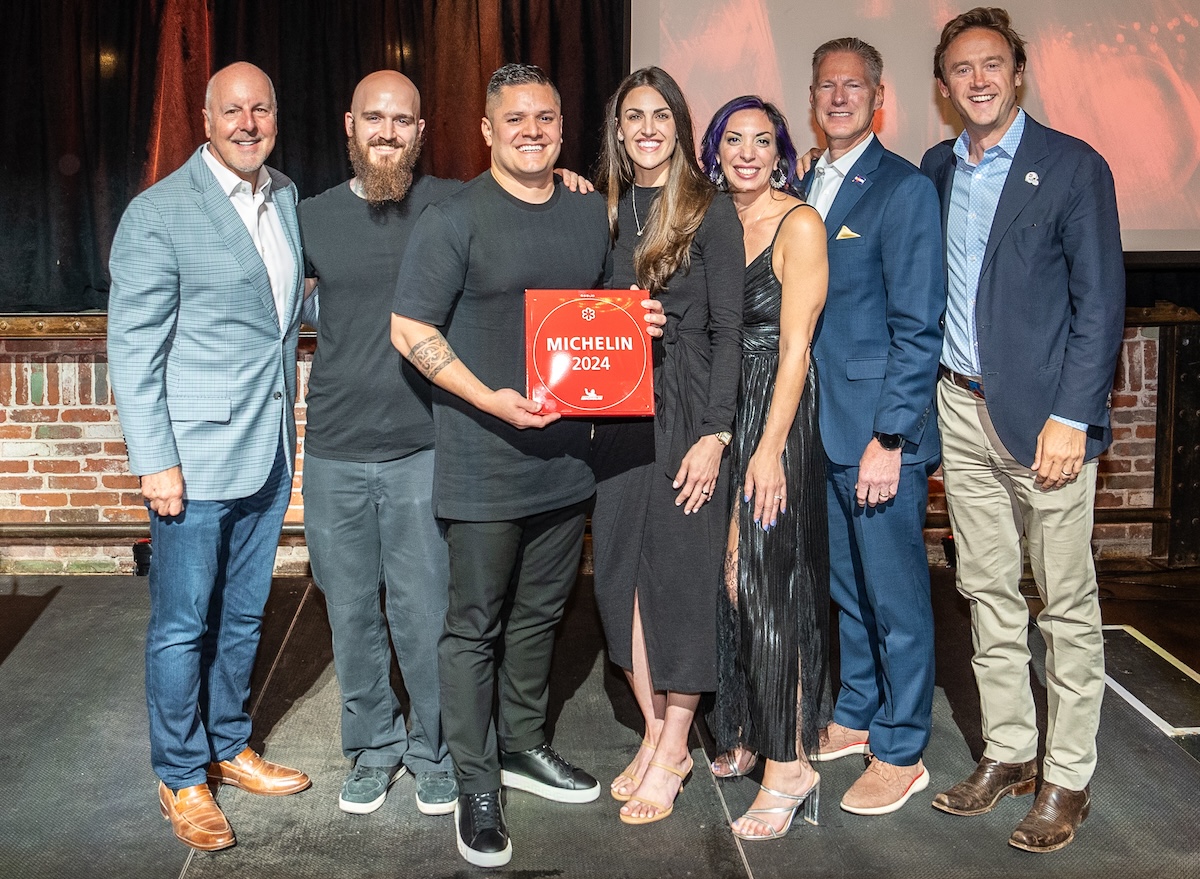 Johnny and Kasie Curiel of Alma Fonda Fina at the Michelin Guide awards 2024. | Photo by Brent Andeck