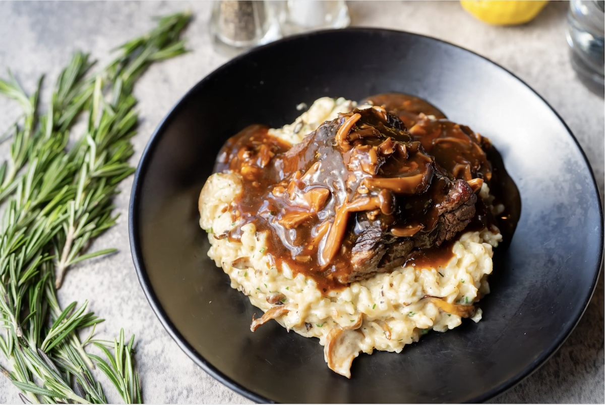 Short rib with mushrooms. | Photo by Black + Haus Tavern