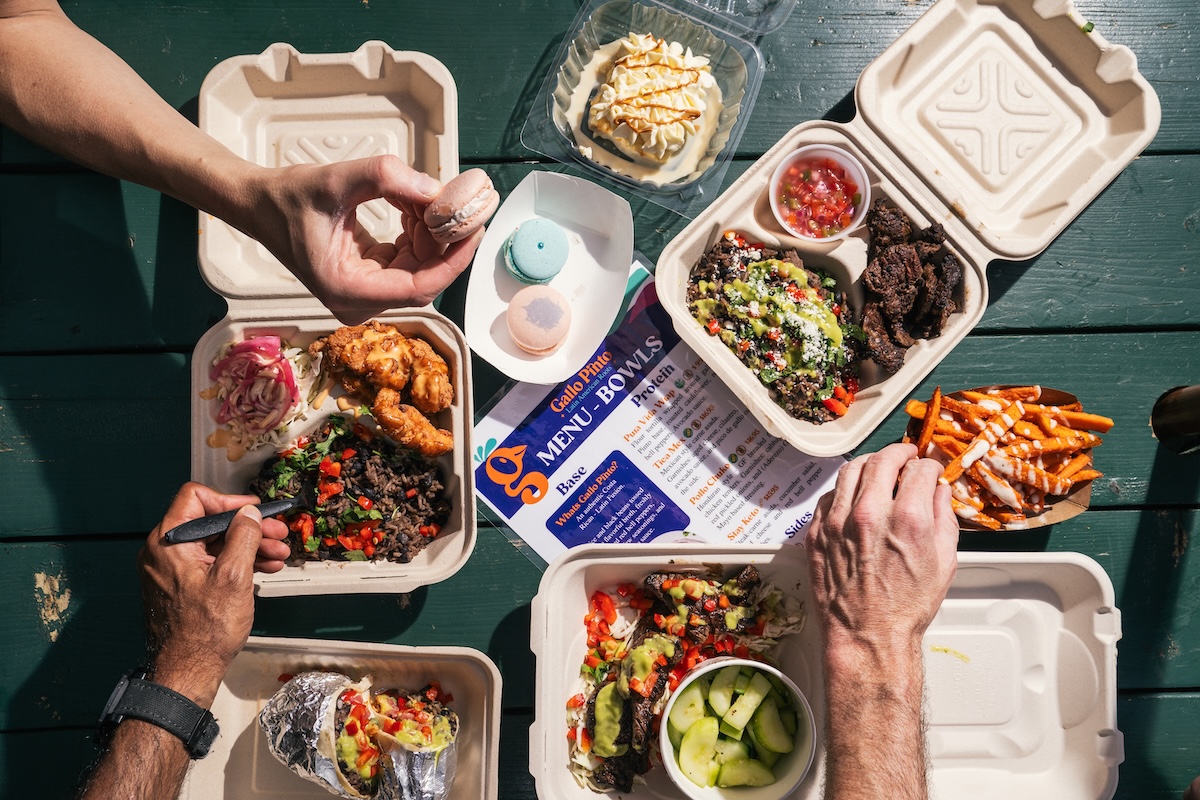 Dining on food from the food truck Gallo Pinto. | Photo by Gallo Pinto