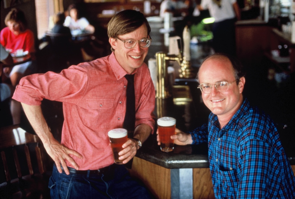 Founded in 1988 by Colorado governor John Hickenlooper (left) and  Jerry Williams (right), Wynkoop Brewing Company is a must-visit in Colorado. | Photo by Breckenridge Wynkoop