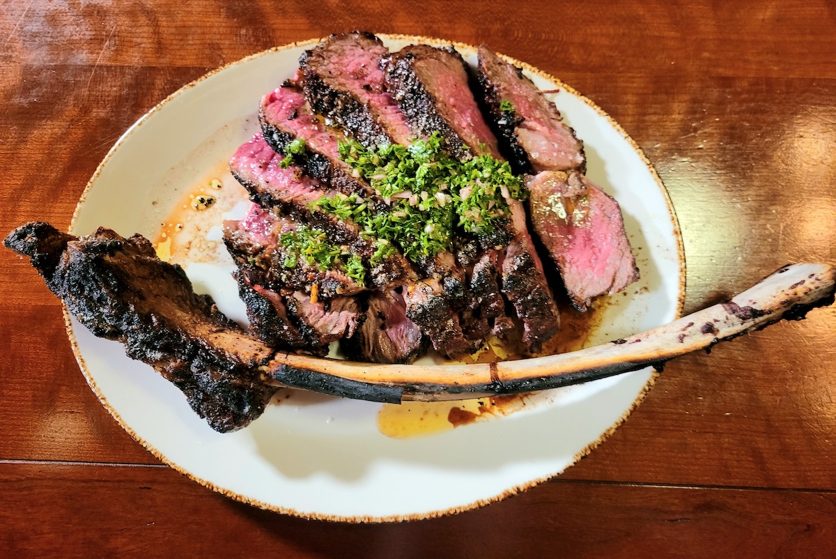 A juicy tomahawk steak at Timberline Grill inside Ameristar Casino. | Photo by Linnea Covington