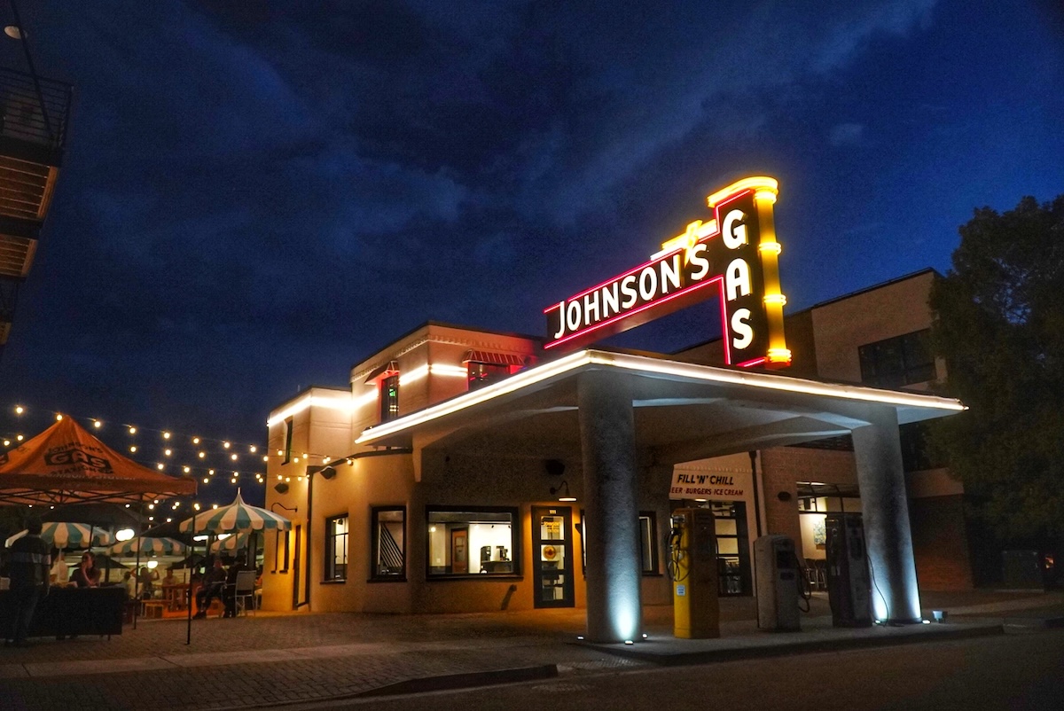 Johnson's Station in Longmont at night. | Photo by Johnson's Station