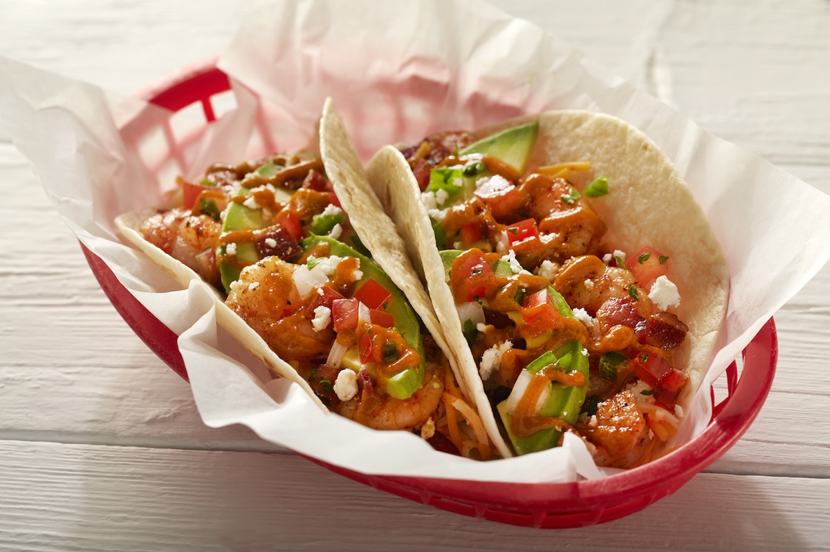 The California Heat tacos at Fuzzy's Taco Shop. | Photo by Fuzzy's Taco Shop