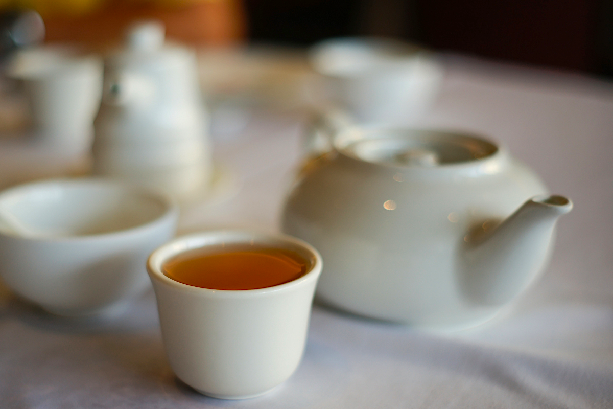 Tea is a traditional part of dim sum service. chinese