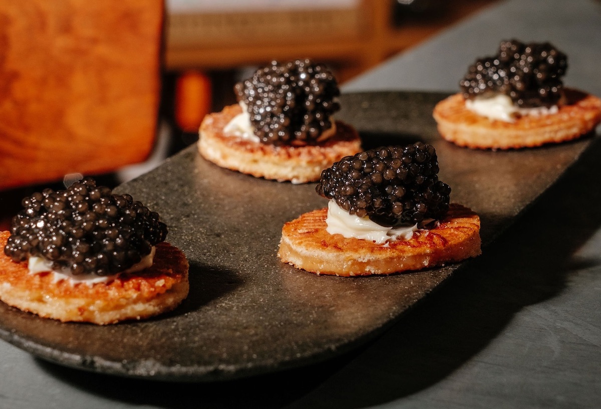 Indulgent caviar bites at Baso. | Photo by Baso