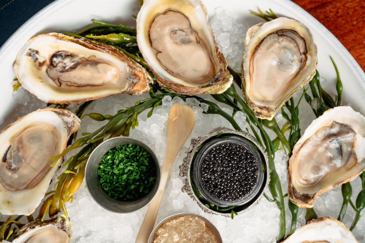 Oysters and caviar at Little's Oyster Bar. | Photo by Little's Oyster Bar