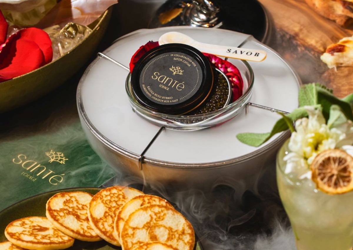 Caviar service at Santé. | Photo by Santé