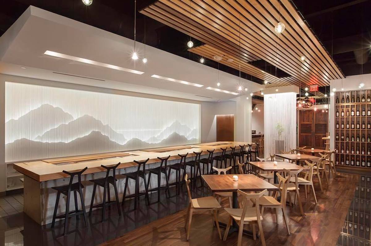 The dining room and sushi counter at MF Sushi in the Museum District. | Photo by MF Sushi