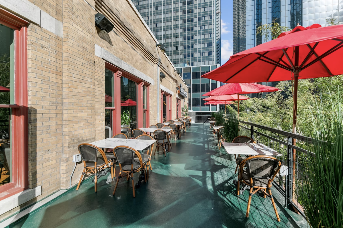 The serene rooftop patio at the Woolworth. | Photo by the Woolworth