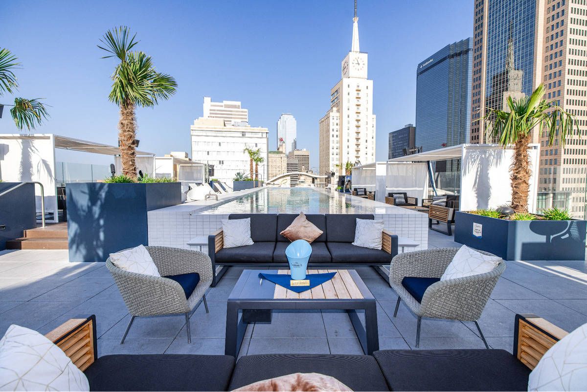 Poolside lounging at Waterproof, located on the rooftop at the Statler. | Photo by the Statler