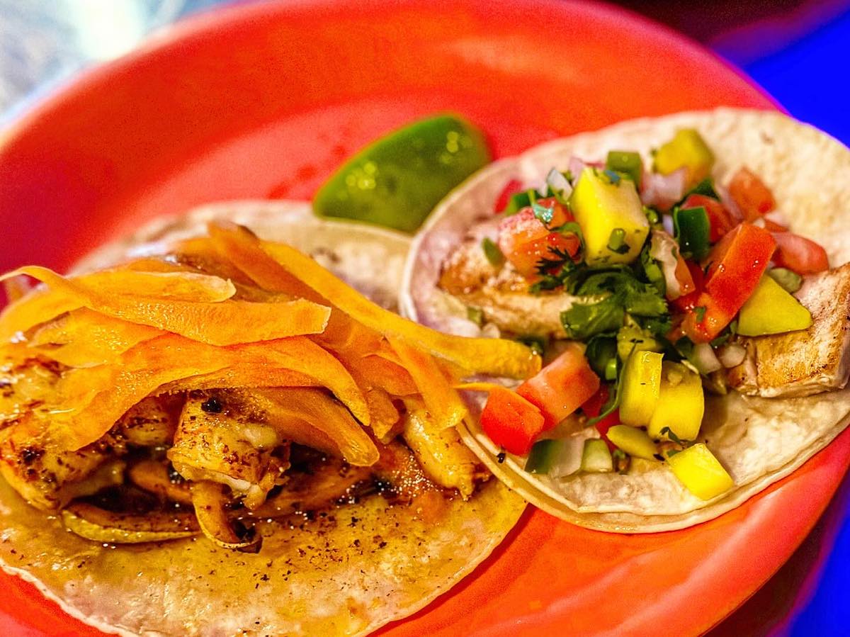 El Come - DiningOut Shrimp and mahi mahi tacos at El Come. | Photo by El Come