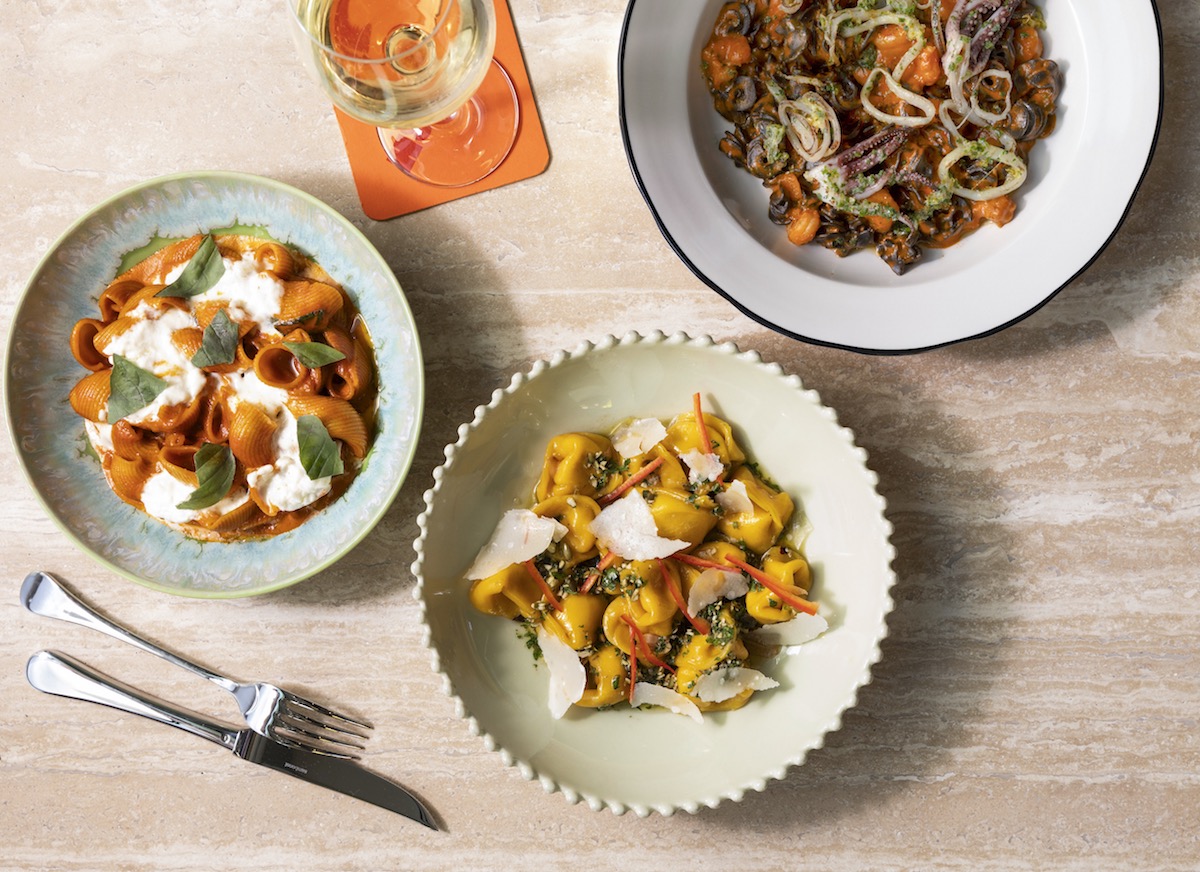 A spread of pasta dishes at Hypsi inside Hotel Daphne. | Photo by Julie Soefer