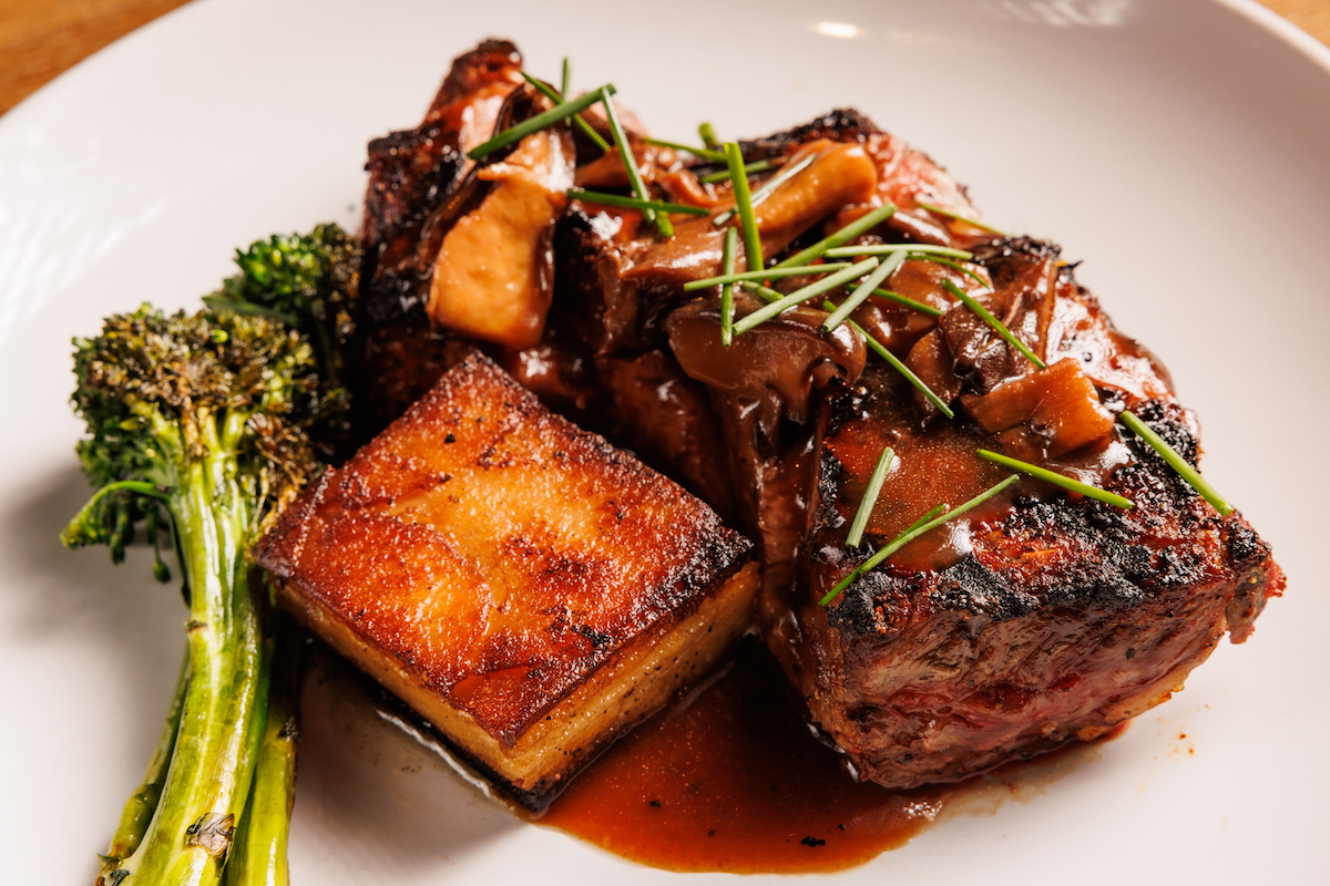 Coffee rub NY strip at Cafe Momentum. | Photo by Samantha Marie Photography