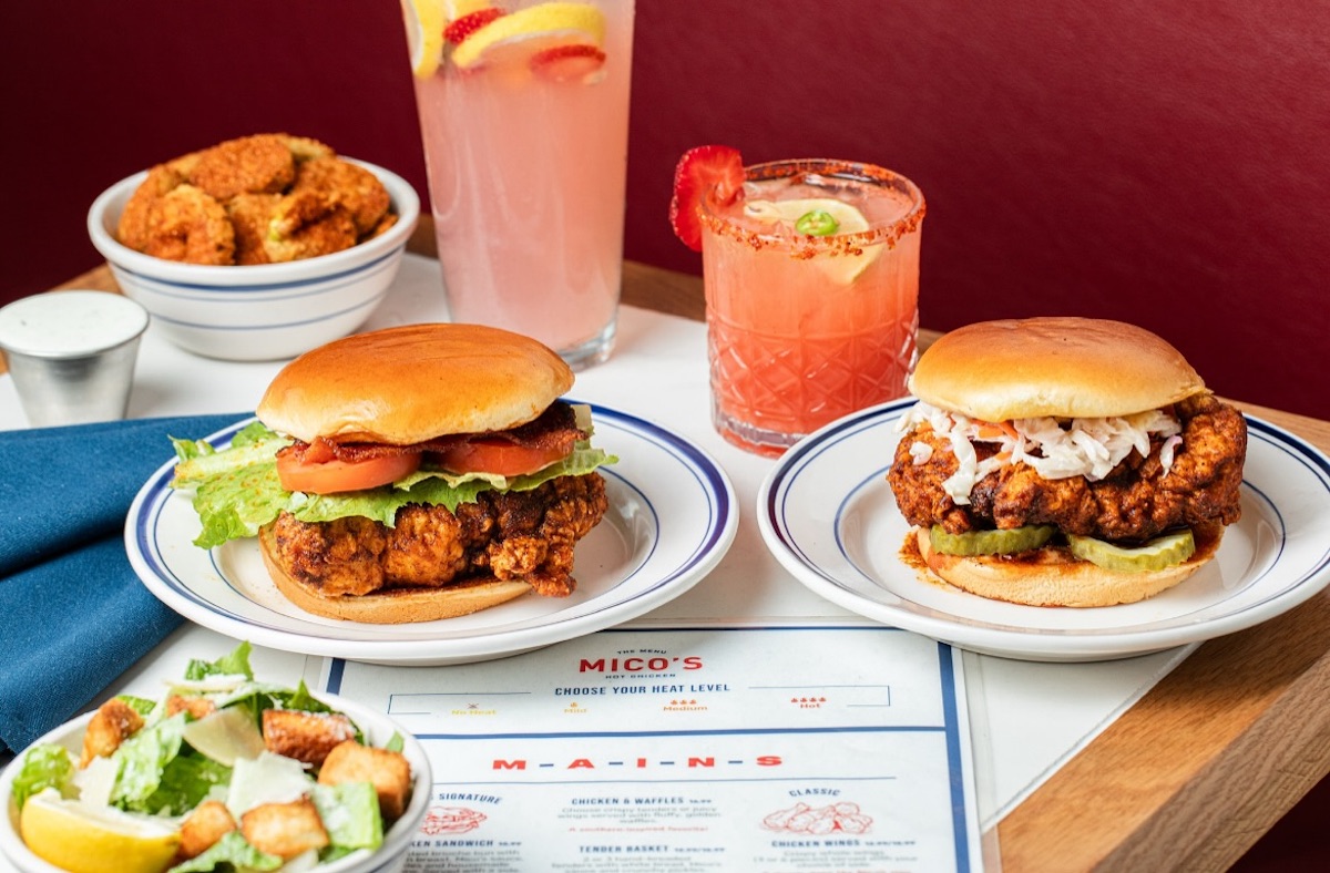 Mico’s Hot Chicken serves one of Houston’s most beloved hot chicken sandwiches, with customizable heat levels and crispy fried chicken piled onto a toasted brioche bun. | Photo by Mico's Hot Chicken