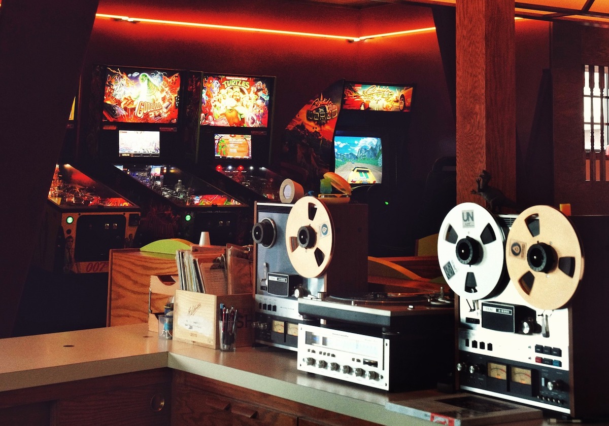 Arcade games and the music set up at Nonno's. | Photo by Nonno's