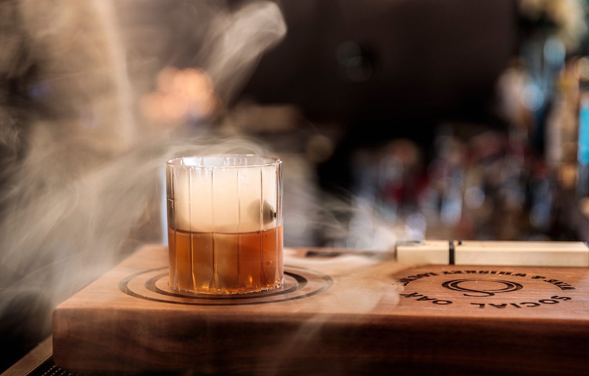 Smokin' old fashioned at Social Oak Wine & Whiskey Lounge. | Photo by Audra Tackett Photography