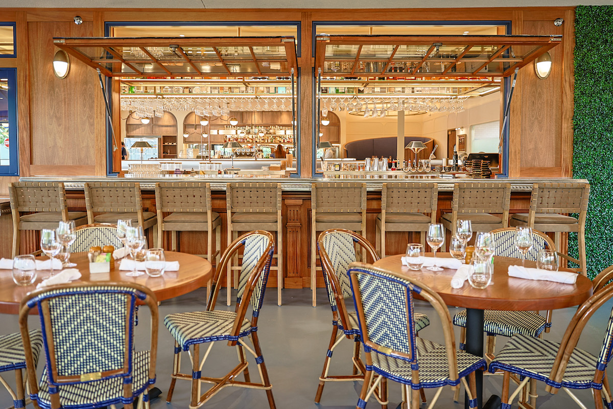 The indoor and outdoor bar at Frenchie. | Photo by Beckley