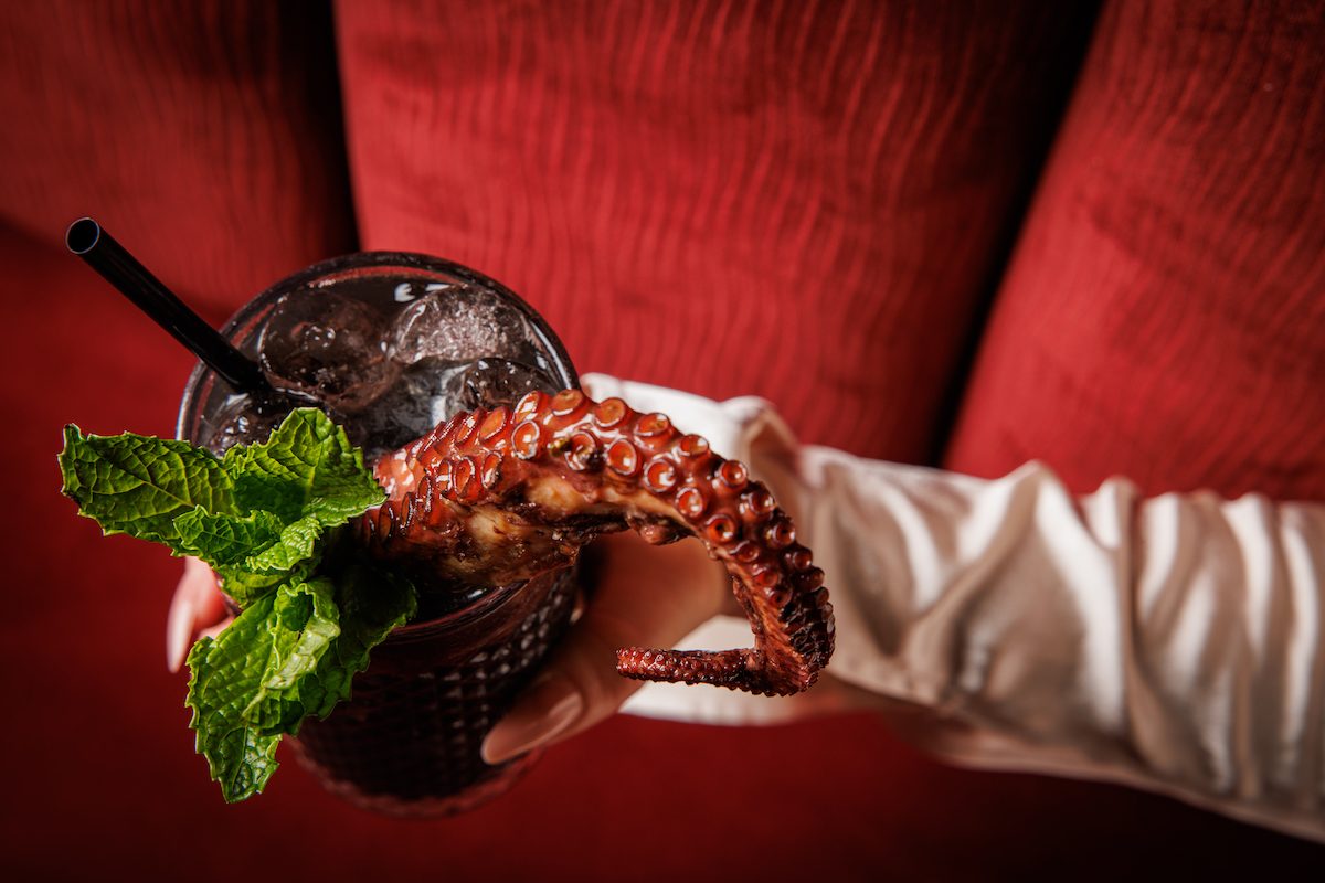 The octopus garden cocktail at Flamant. | Photo by Samantha Marie