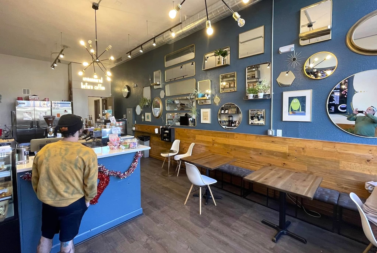 Inside the quaint cafe and ice cream shop. | Photo courtesy of Savageau Coffee and Ice Cream