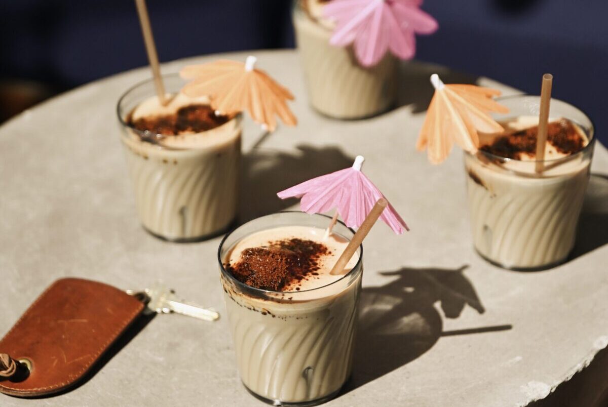 Frozen Espresso martinis get the umbrella treatment at The Garden, a secret garden like patio at The Ramble Hotel in RiNo. | Photo by Kelly Calvillo