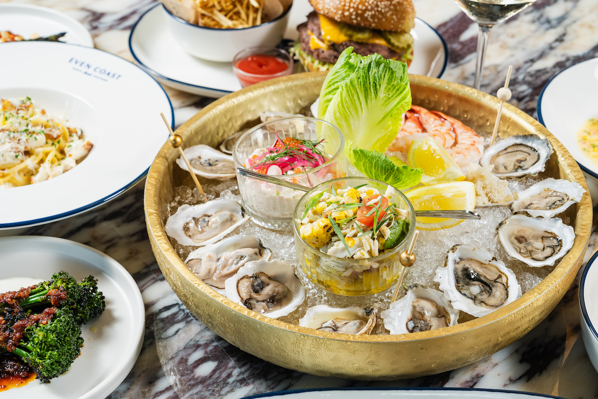 Oysters on the half shell, plus other raw bar offerings at Even Coast. | Photo by Jasonbyg Photography