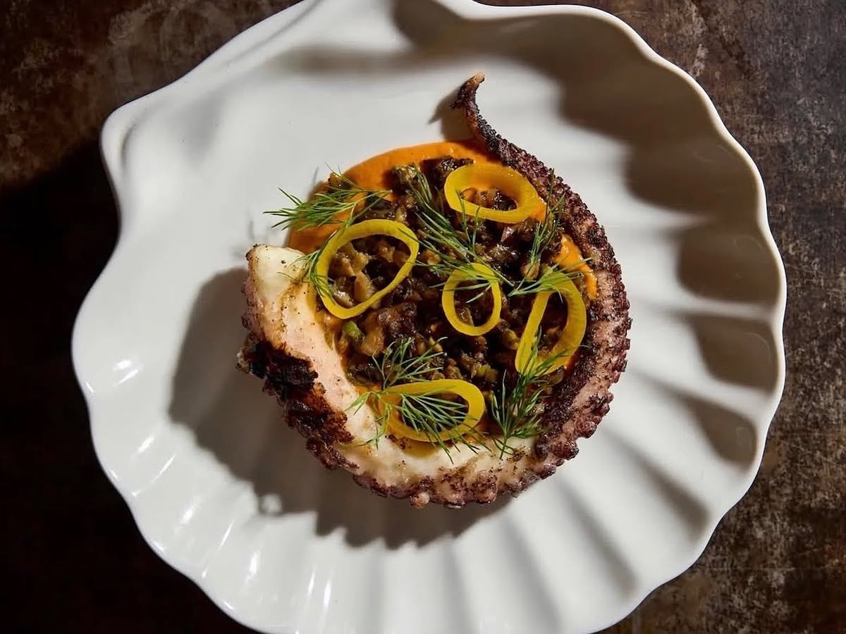 Ginger lemongrass grilled octopus at Một Hai Ba. | Photo by Một Hai Ba
