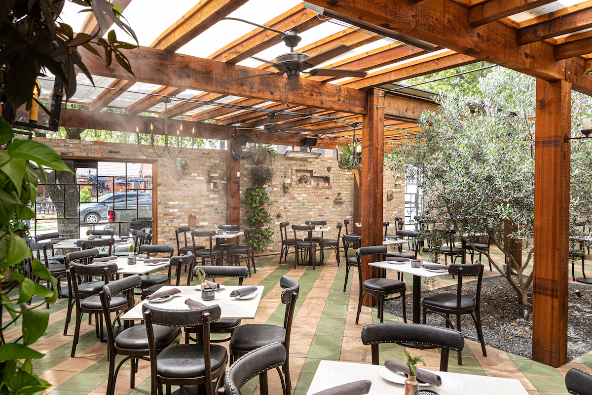 Temperature controlled patio dining at Trattoria Sofia. | Photo by Jenn Duncan