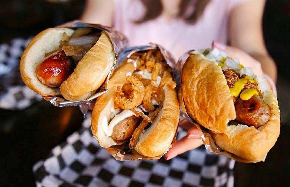 A gourmet hot dog is Biker Jims signature | Photo by Biker Jims
