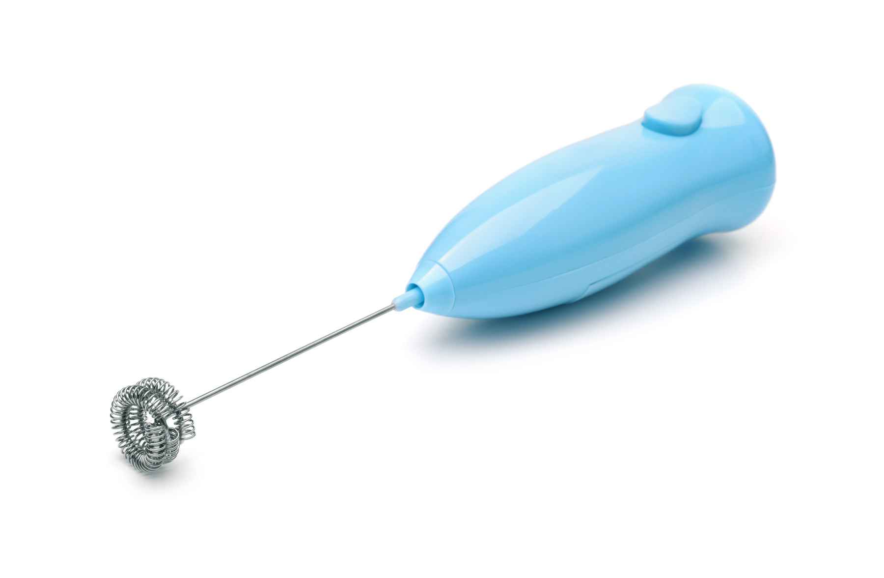 - DiningOut Light blue milk frother. Favorite kitchen tool.
