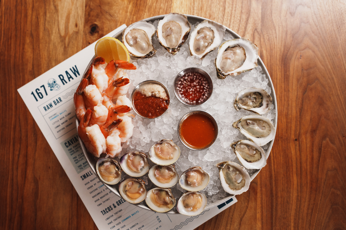 A sampling of raw gems on ice at 167 Raw. | Photo by Mike Ledford