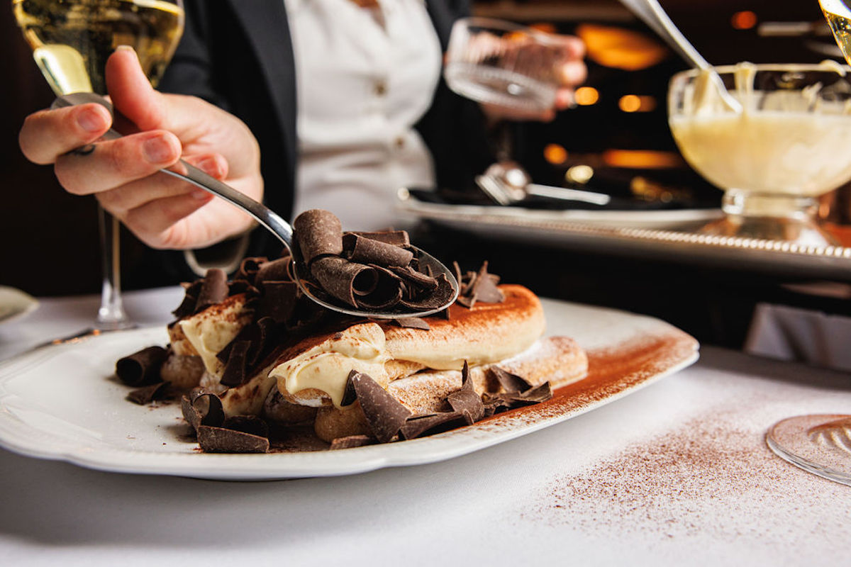 The tableside tiramisu gets final touches at Monarch. | Photo by  Samantha Marie Photography