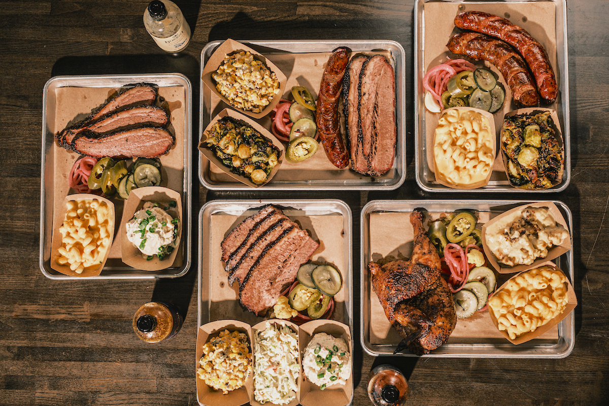 A barbecue spread of meat and sides at J-Bar-M. | Photo by Quit Nguyen