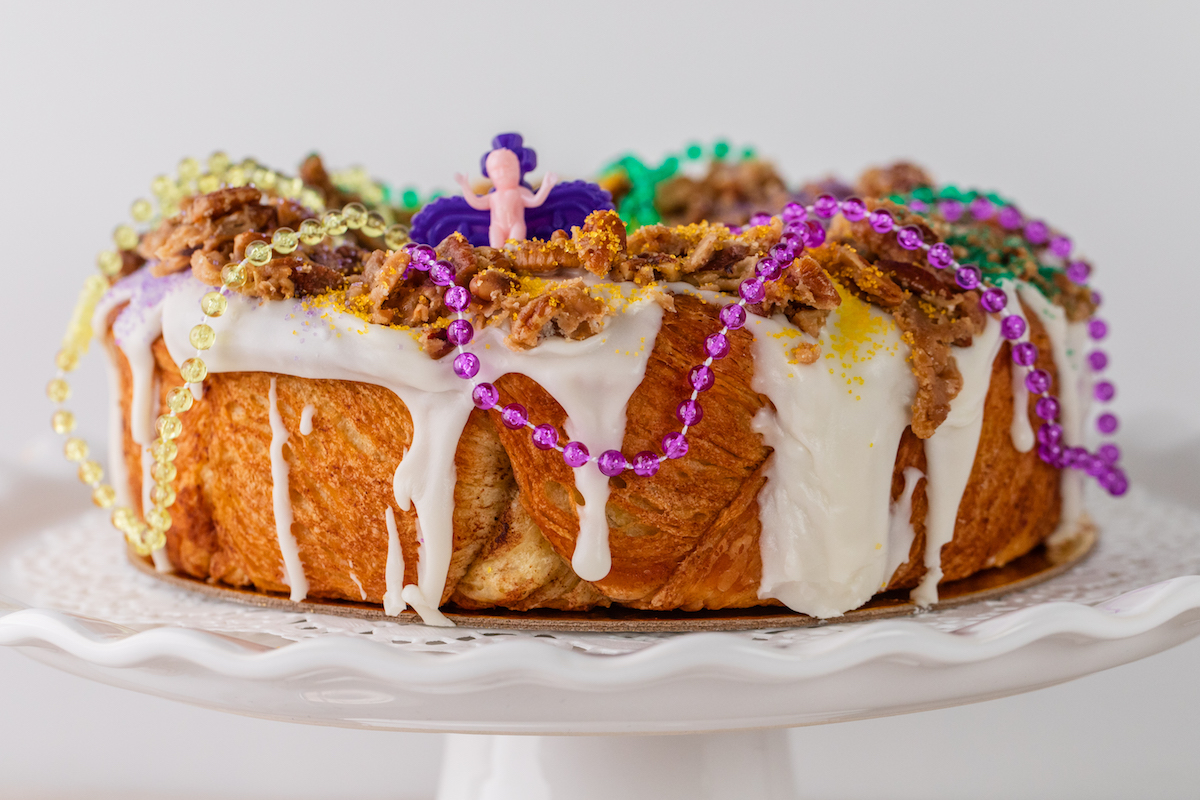 Dessert Gallery's praline crunch king cake. | Photo by Becca Wright